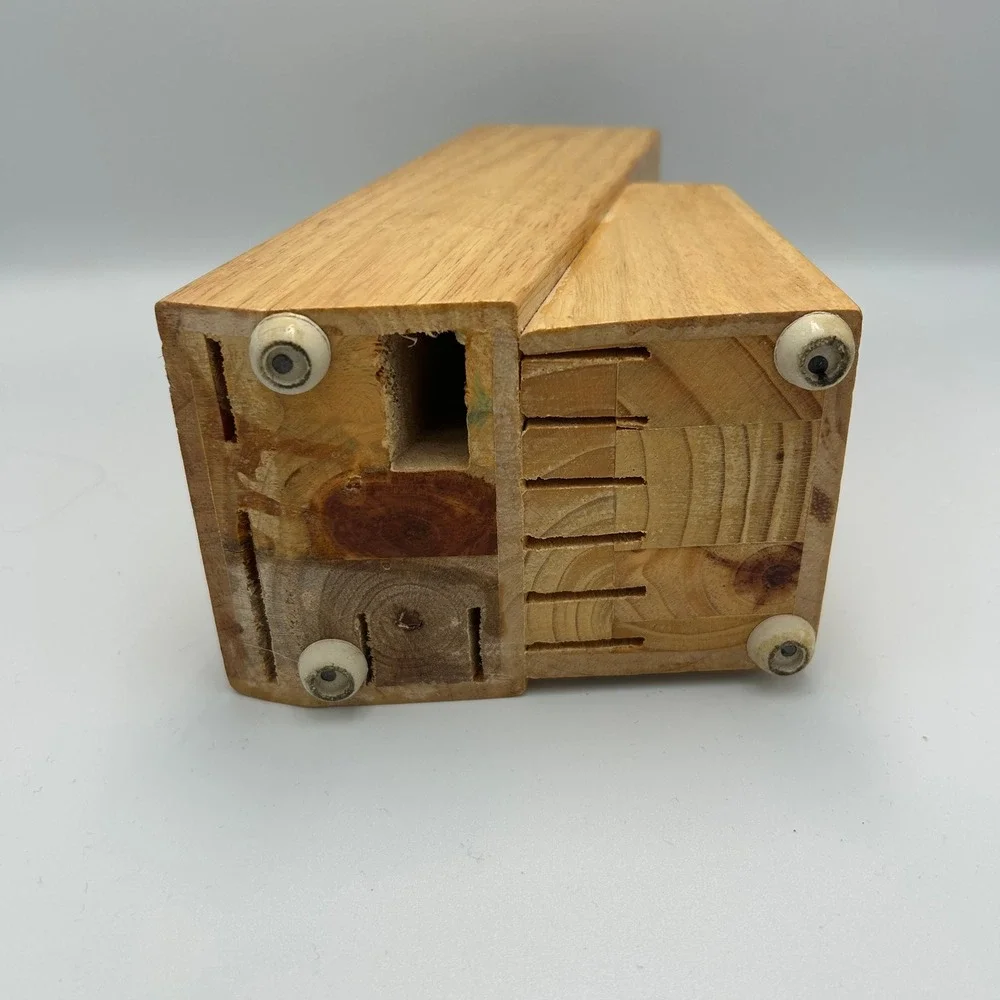 Ginsu Knife Block Holder 11 Slot Natural Wood Blond Solid Butcher